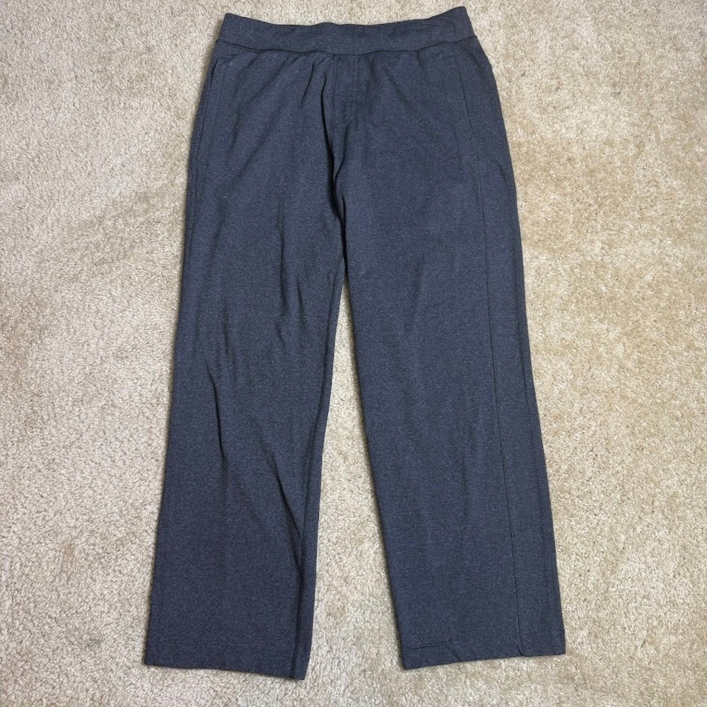 Lululemon Pants Women's L Gray Wide Leg Pull On Stretch Lounge Activewear‎ Flaps